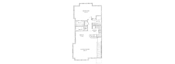 the floor plan for a bedroom apartment with a living room and a bathroom