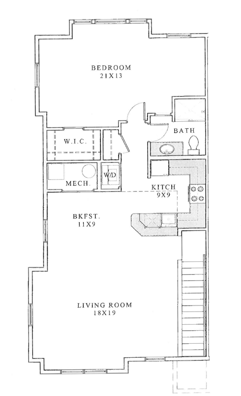 the floor plan for a bedroom apartment with a living room and a bathroom