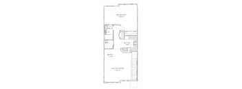 the floor plan for a small house with a living room and a kitchen