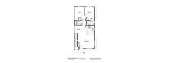 A black and white drawing of a floor plan for a Parkway Village Estates first floor unit.