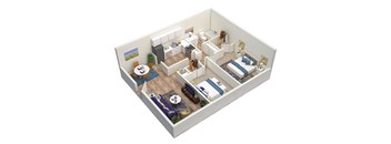 a bedroom and living room are shown in this floor plan