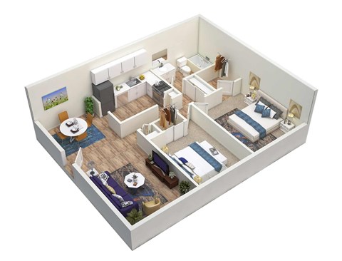 a bedroom and living room are shown in this floor plan