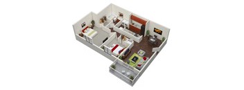 a floor plan of a home with a bedroom and a living room at Stonewater Apartments, Louisville Kentucky