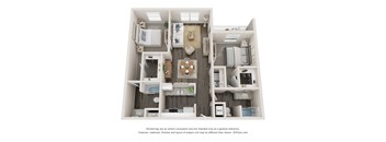 Avignon II Floor Plan at Elan Apartments, Fort Walton Beach Florida