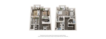 Chiaretto and Chiaretto II Floor Plan at Elan Apartments, Fort Walton Beach, 32547