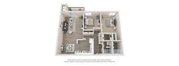Westminster Floor Plan at Hampton in Highland Apartments, Highland, 46322