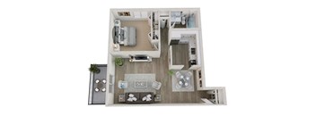 Nottingham Floor Plan at Hampton in Highland Apartments, Highland