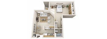 A1 Floor Plan at Rivers Edge Apartments, Waukesha, Wisconsin