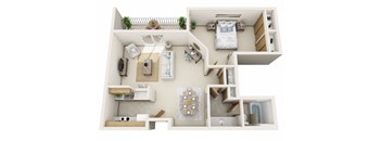 A3 Floor Plan at Rivers Edge Apartments, Waukesha, WI, 53186