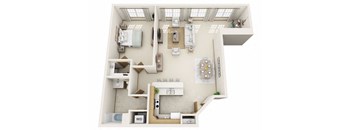 A4 Floor Plan at Rivers Edge Apartments, Waukesha, WI, 53186