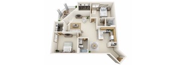 C4 Floor Plan at Rivers Edge Apartments, Waukesha
