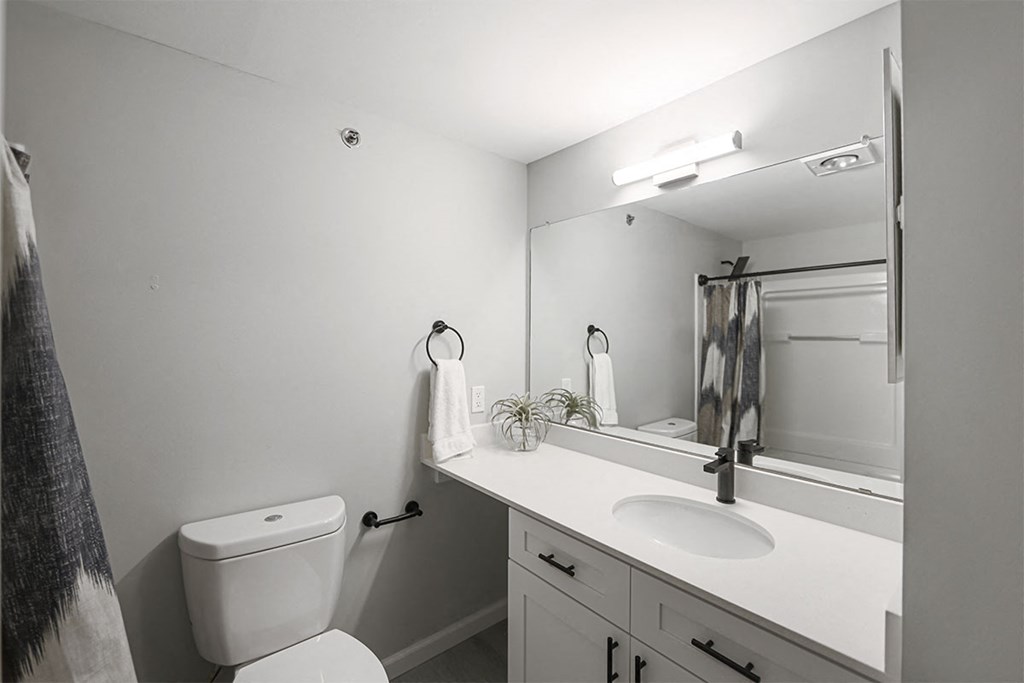 Bathroom With Vanity Lights at Rivers Edge Apartments, Waukesha