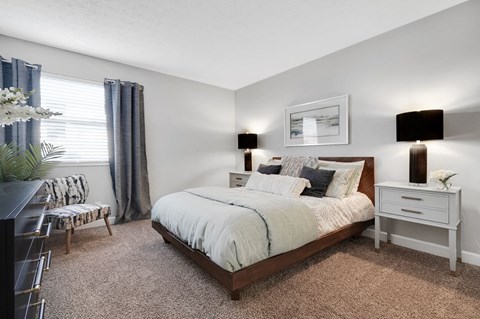 our apartments offer a bedroom with a king size bed at Stonewater Apartments, Louisville, 40241