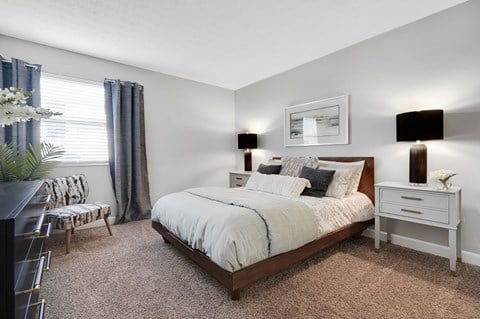 our apartments offer a bedroom with a king size bed at Stonewater Apartments, Louisville, 40241