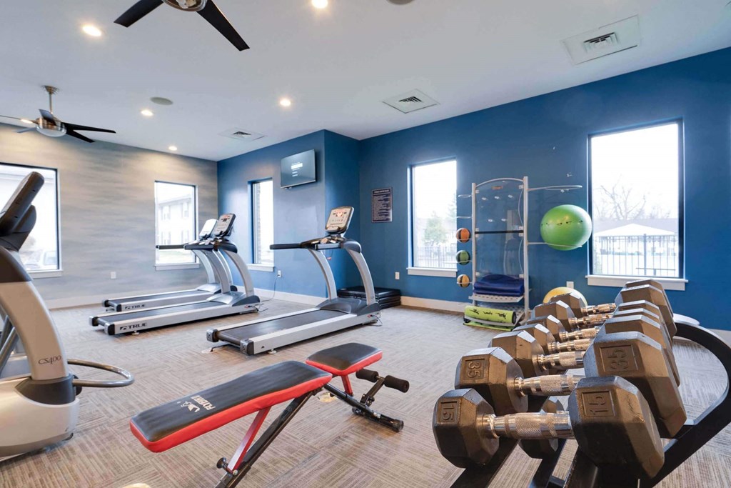 gym with cardio equipment at Enclave at Breckenridge Apartments, Louisville, KY