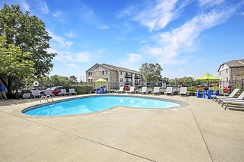 Heart shaped Blue Cool Swimming Pool at Southridge, Kansas, 66103
