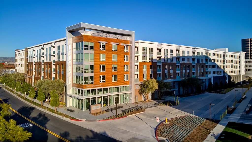 A Modern looking 6-floor Podium Apartment Building.