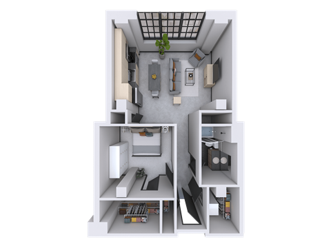 bedroom floor plan an in 3d