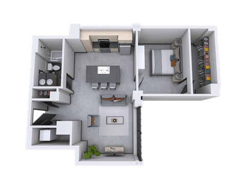bedroom floor plan an in 3d