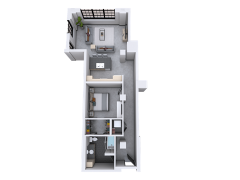 bedroom floor plan an 83 sqm house with a garage and a balcony