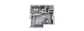 bedroom floor plan an in 3d