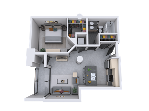 bedroom floor plan an in 3d