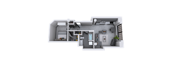 bedroom floor plan an in 3d