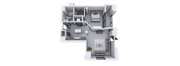 bedroom floor plan an in 3d