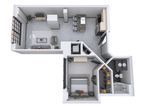 bedroom floor plan an in 2d