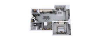 a floor plan of a two story apartment with a garage and a balcony