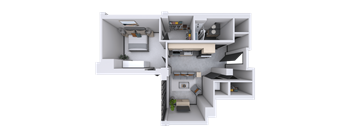 bedroom floor plan an in 3d
