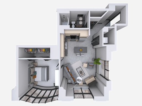 room in a house royalty free 3d model preview no. 1