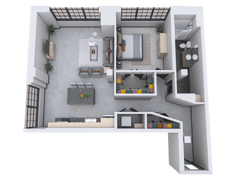 a floor plan of a two bedroom apartment