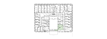 a floor plan of a building with many rooms