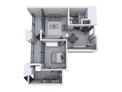 a view of the apartment from the top of the building