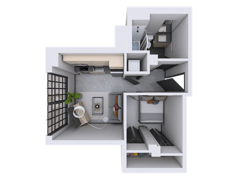 a view of the apartment from the top of the building