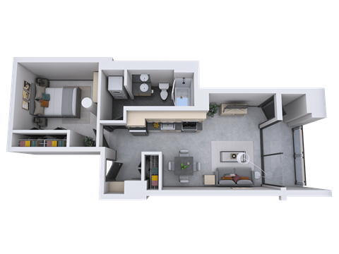 a floor plan of a two bedroom apartment with two bathrooms and a balcony
