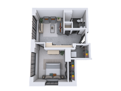 a view of the apartment from the top of the building