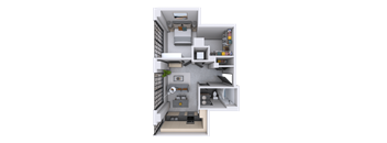 a floor plan of a two story apartment with a balcony