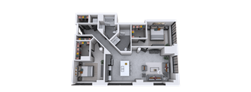 bedroom floor plan an in 3d