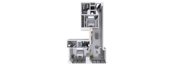 bedroom floor plan an in 3d