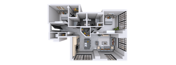 a 3d rendering of the clubhouse floor plan