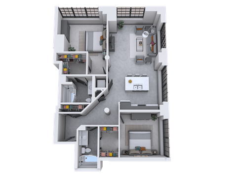 bedroom floor plan an in 3d