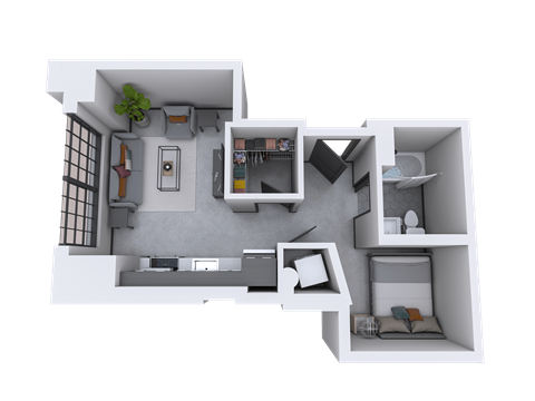 bedroom floor plan an in 3d