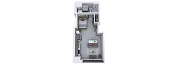 bedroom floor plan an in 3d