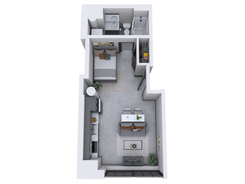 bedroom floor plan an in 3d