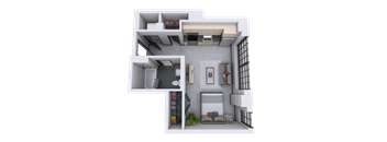 a floor plan of a house with a balcony and a bathroom