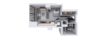 a bedroom floor plan is shown in this image