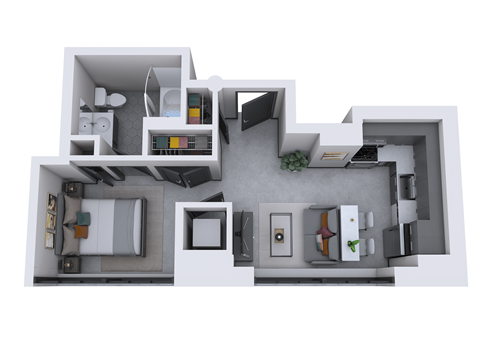 bedroom floor plan an in 2d