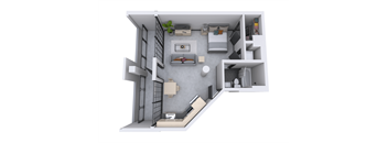 bedroom floor plan an in 3d
